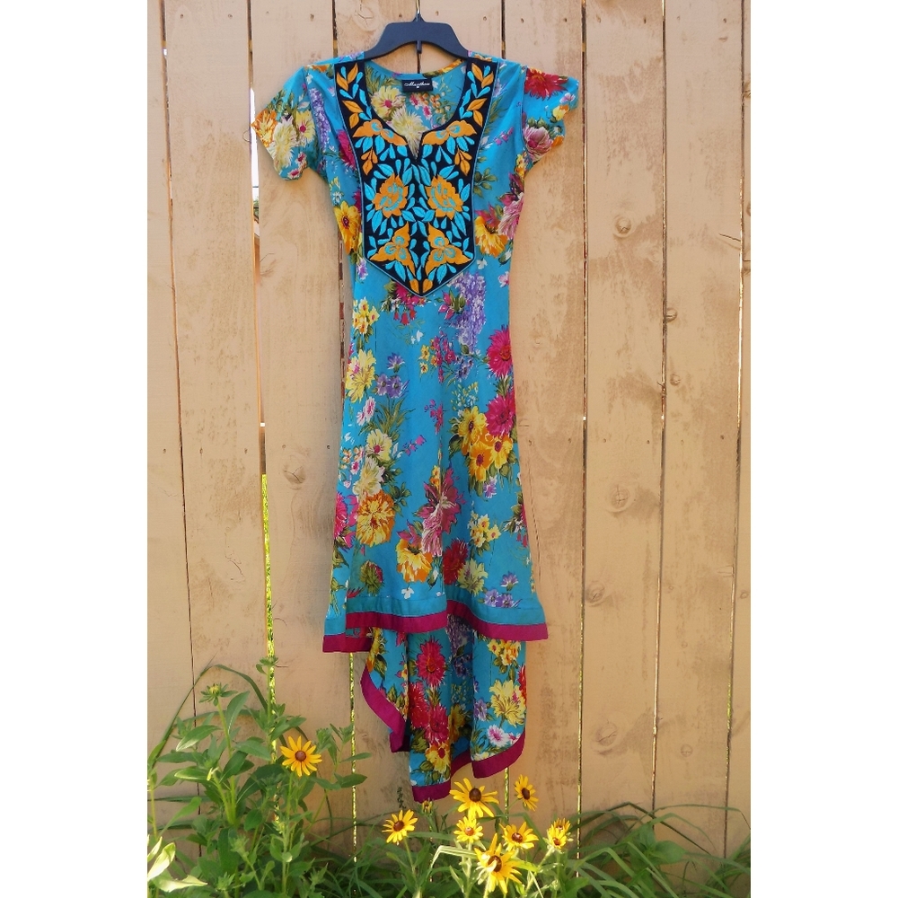 Floral High Low Dress/Indian Kurti (top)